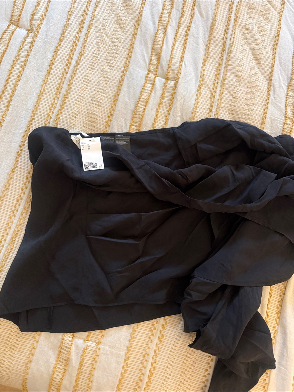 H&M Black Women’s Skirt - Elegant Draped Design